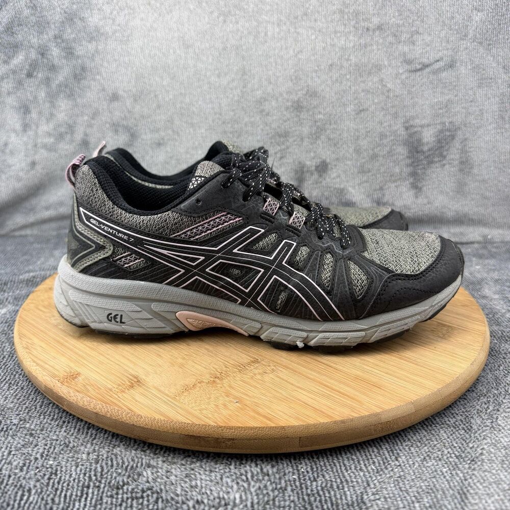 ASICS GEL-Venture 7 Shoes Womens Size 8.5 Black Trail Running Sneakers 1012A627